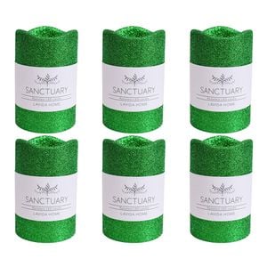 6PK LVD Flameless Candle Medium Green Decorative Home/Lounge Decor
