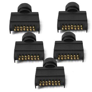 Elinz Trailer Plug 7 PIN Flat Plastic Connector Adaptor Socket Car Caravan Boat 5x