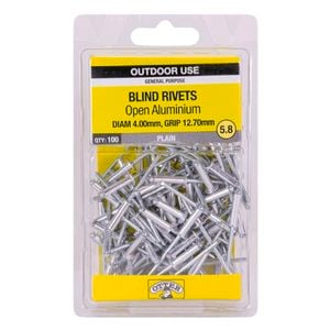 Otter 4.0 x 12.7mm Open Aluminium Blind Rivets - 100 Pack