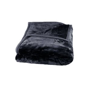 Bloomington 675gsm 2 Ply Solid Faux Mink Blanket Queen 200x240 cm Charcoal