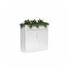 Olg Tempo Tambour Cabinet Wide With Planter White W1200mm X D450mm X H1220mm