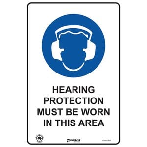 Pinnacle 300 x 200mm Metal Hearing Protection Must Be Worn In This Area Sign