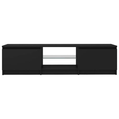 vidaXL TV with LED Lights Black 140x40x35.5 cm TV Stand HiFi