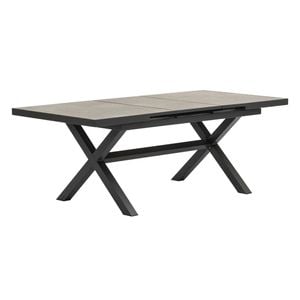 FurnitureOkay Mosman Ceramic Outdoor Extendable Dining Table (160/210x100cm) - Charcoal