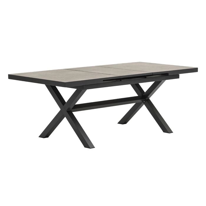 FurnitureOkay Mosman Ceramic Outdoor Extendable Dining Table (160/210x100cm) - Charcoal