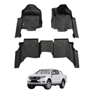 AUSGO 5D Injection Car Floor Mats for Ford Ranger PX PX2 PX3 Series Dual Cab 2011-2022 All-Weather Floor Liners