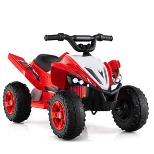 Costway Kid Ride On Atv Car 12v Quad Electric Vehicle Led 11km/h Red