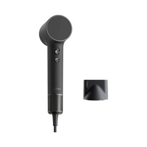 Laifen Mini High-Speed Hair Dryer – Black with smooth nozzle and storage bag included.