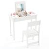 Costway 2-in-1 Flip Up Makeup Vanity Set Dressing Table Chair W/mirror