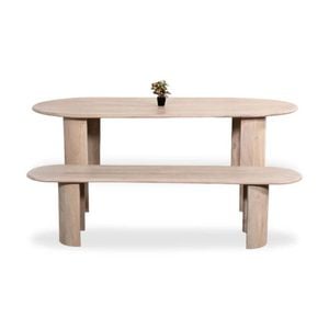 Beaumont Indoor Wooden Dining Table With Bench Seats Setting