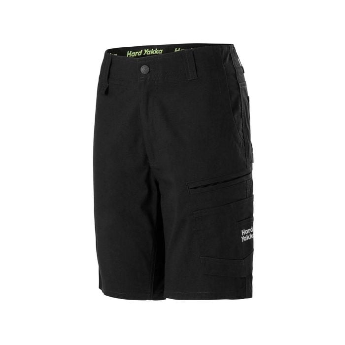 Hard Yakka Women's Black 3056 Raptor Mid Length Work Shorts - Size 18
