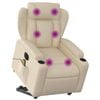 vidaXL Electric Stand up Massage Recliner Chair Office Armchair Cream Fabric
