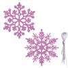 Catzon 30Pcs Christmas Glitter Snowflake for Xmas Trees-Pink