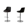 Hacienda 2 Diamond Style Padded PU Leather Barstools (black) W/ Adjustable Height