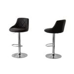 Hacienda 2 Diamond Style Padded PU Leather Barstools (black) W/ Adjustable Height