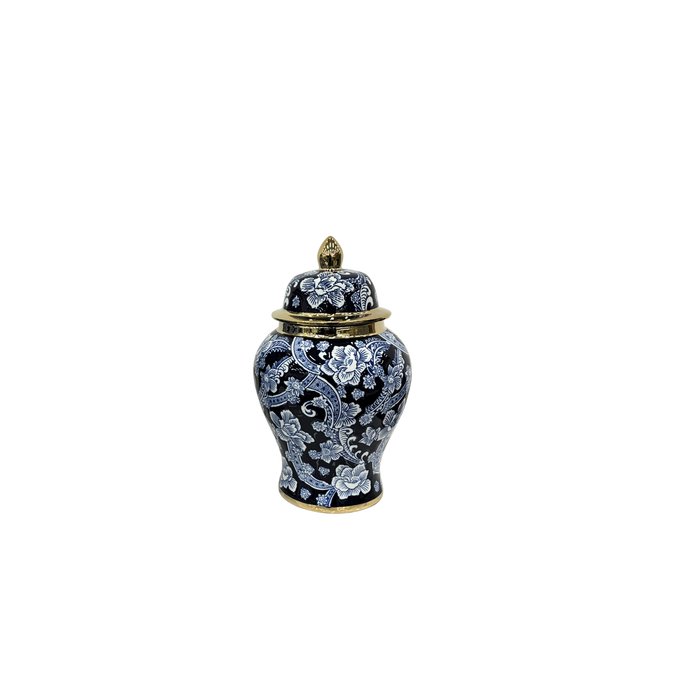 Elegant Collections Small Blue Lucy Ceramic Urn