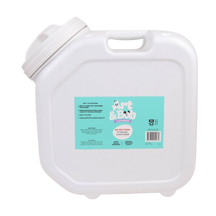 Art & Bob 41L White Marble Speckle Pet Food Storage Container