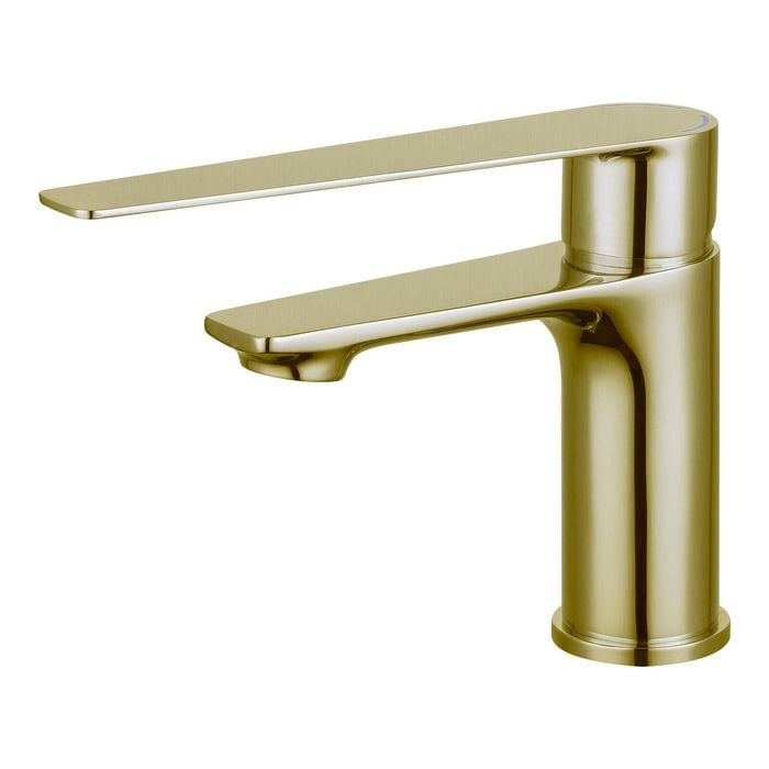 evekare Brushed Brass Extended Lever Basin Mixer