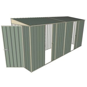 Build-A-Shed 1.2 x 4.5 x 2.0m Skillion Dual Single Sliding Side Doors Shed - Green