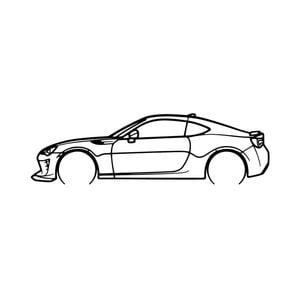 Ignite Laser Toyota 86 Silhouette Metal Wall Art Rustic Metal 23.6inch/60cm