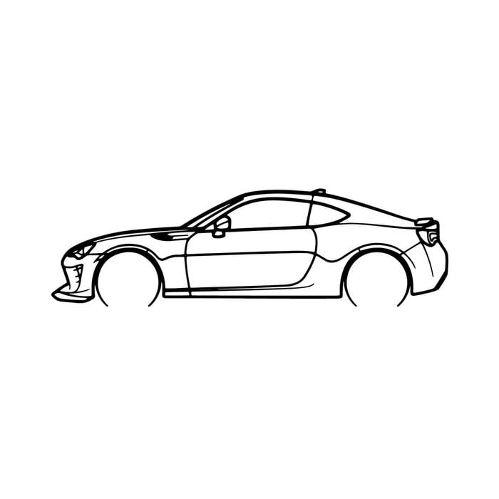 Ignite Laser Toyota 86 Silhouette Metal Wall Art Rustic Metal 23.6inch/60cm