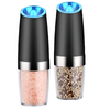 SplendidLiving Twin Pack Electric Salt & Pepper Grinder Mills Shakers Black