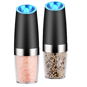 SplendidLiving Twin Pack Electric Salt & Pepper Grinder Mills Shakers Black