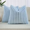 Gioia Casa Faux Fur Cushion Covers - Sky, 45cm x 45cm (Pack of 2)