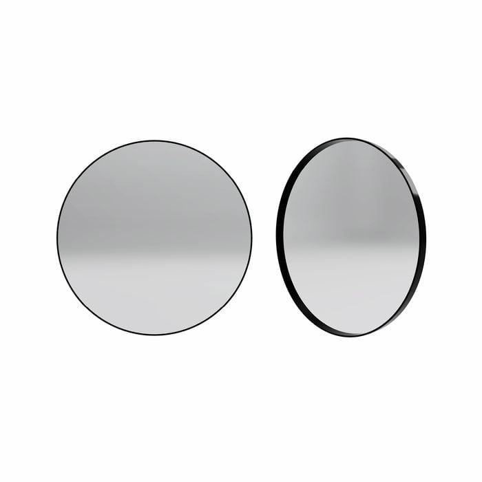 Forme 600mm Black Round Framed Mirror