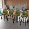 Advwin Bar Stools Set of 4 PU Swivel Kitchen Stools Counter Stools Green