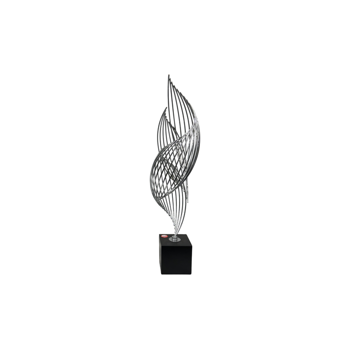 Elegant Collections Large Black/Silver Ribbon Decorative Sculpture