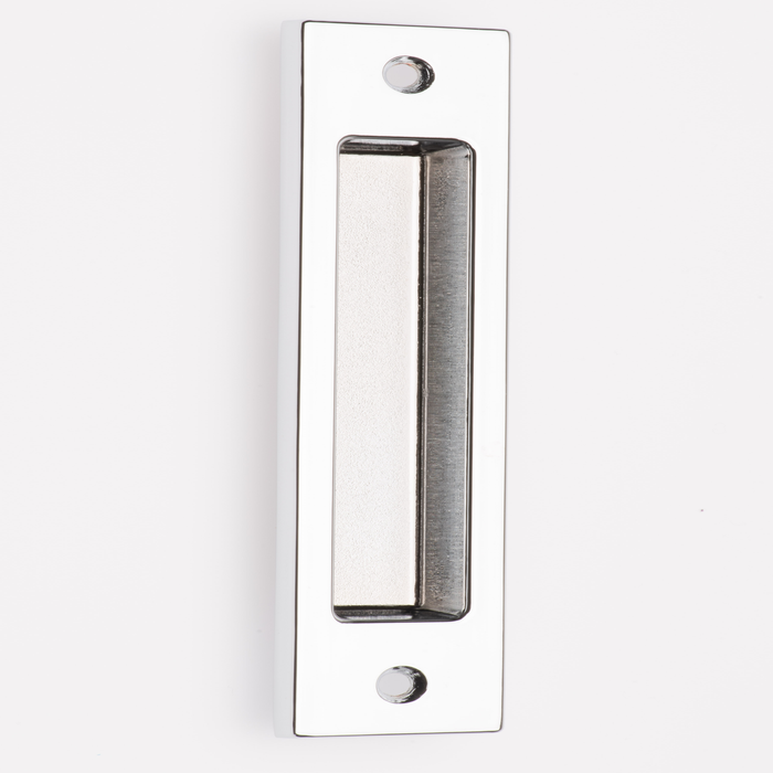 Lane Polished Chrome Rectangular Flush Pull Handles - 2 Pack
