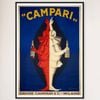 Galrie Davide Campari Clowns Vintage Art Nouveau Poster - Red and White Design Artwork, Black Frame, A4 21 x 30cm (8 x 12inch)