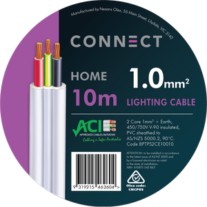 Olex 1mm x 10m Nexans 2 Core And Earth Connect Lighting Cable