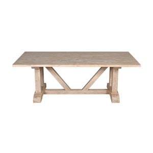 Hercules 220cm Solid Timber Dining Table Wash White