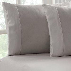 Park Avenue Long Single Cotton Flannelette Fitted & Pillowcase Set - Ash