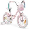 Costway 16" Kids Balance Bike w/Training Wheels & Front Bag-Pink
