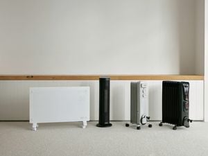Indoor heaters on display.