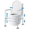 Equipmed Over Toilet Support Frame Safety Grab Aid Rail, 125kg Capacity, Adjustable Height and Width