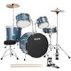 VEVOR 558.8mm 5-Piece Junior Drum Sets Gravel Blue with Adjustable Throne for Beginner