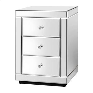 ALFORDSON Mirrored Bedside Table Silver
