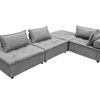 Suellen Sectional Sofa Set Chenille - Light Grey