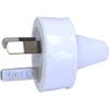 HPM 10A 3 Pin Flat Figure 8 White Electrical Plug Top