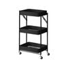 SOGA 3 Tier Steel Black Foldable Kitchen Cart Storage Organizer