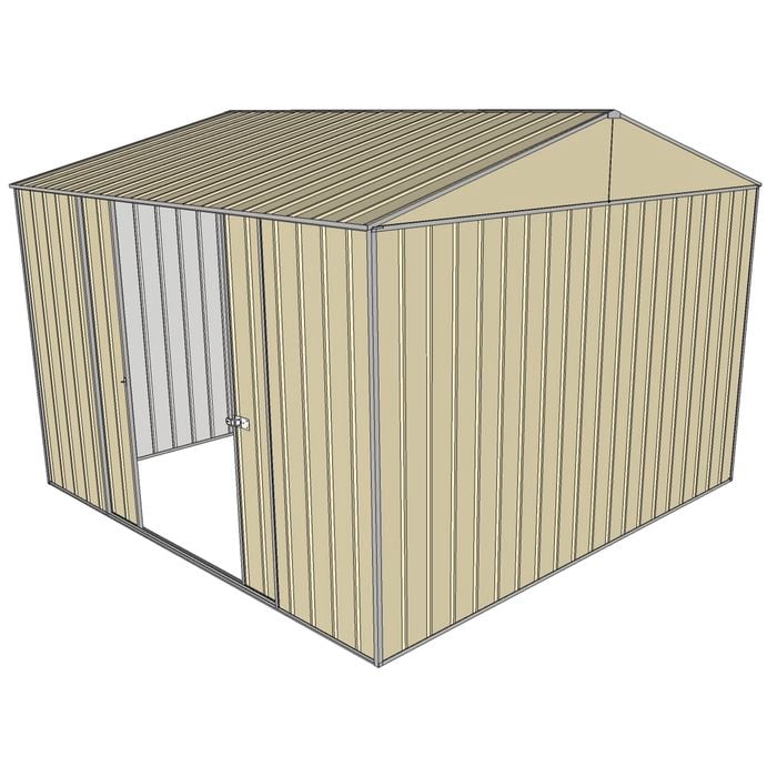 Build-a-Shed 3.0 x 3.0 x 2.3m Gable Double Sliding Side Door Shed - Cream