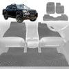 6D Diamond Car Floor Mats for Nissan Navara Dual Cab (Pro-4X With Factory Plastic Tub Liner)2022-Current-Full Set-Grey