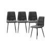 Levede 4X Retro Velet Padded Dining Chairs Grey