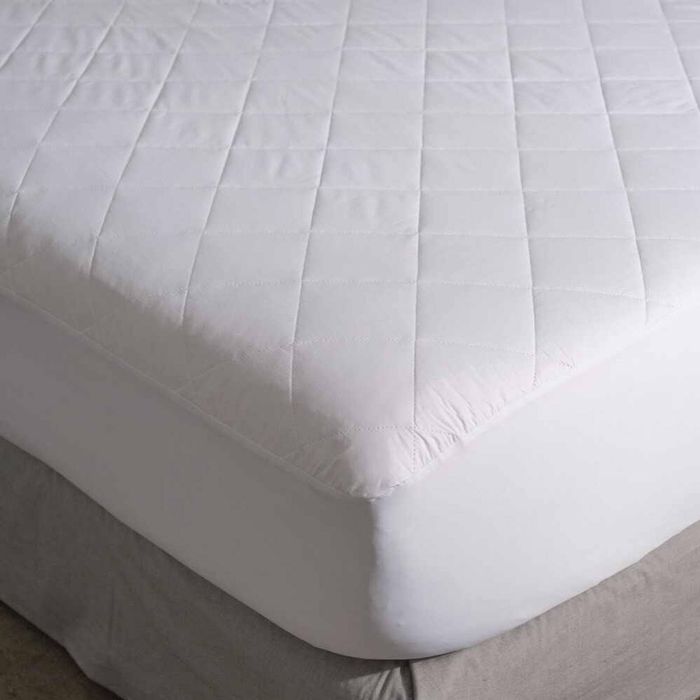 Canningvale King Bed 100% Cotton Diamond-Quilted Mattress Protector White