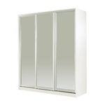Bedford 1717mm Sliding Robe Bundle - 3 Mirror Doors 2 Drawers 2 Shelves - White