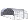 vidaXL Outdoor Chicken Coop Hen House Pet Cage Chicken Run Galvanised Steel 3x8x2 m